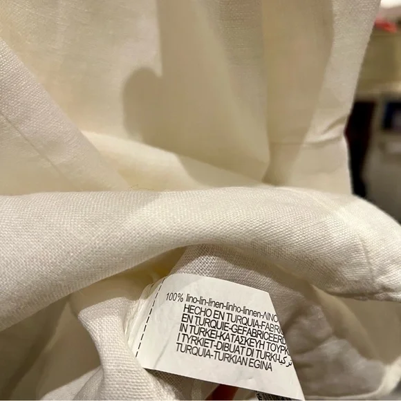 Zara White Linen V-Neck Tunic Top. Size XL. Excellent used condition. - Picture 11 of 12